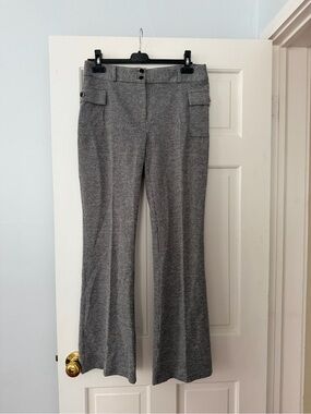 Carole Wren Gray Houndstooth Boot-Cut Pants